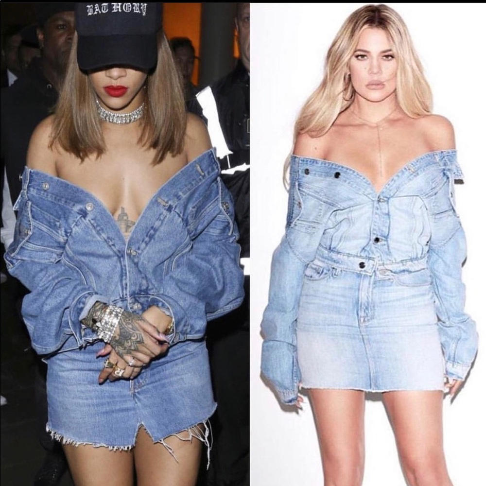 Off the shoulder Jean jacket